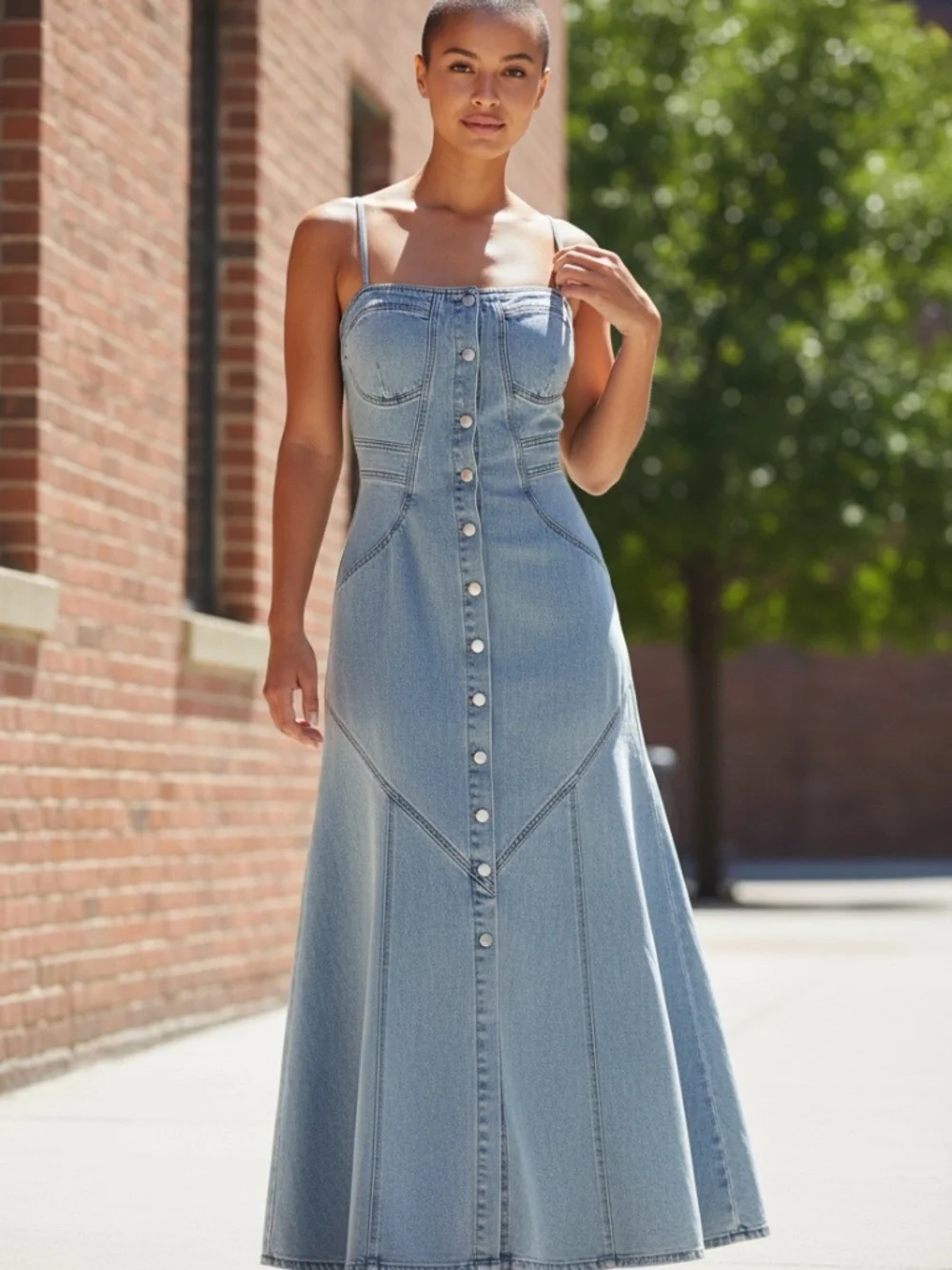 DENIM MAXI DRESS - Picture 3 of 3